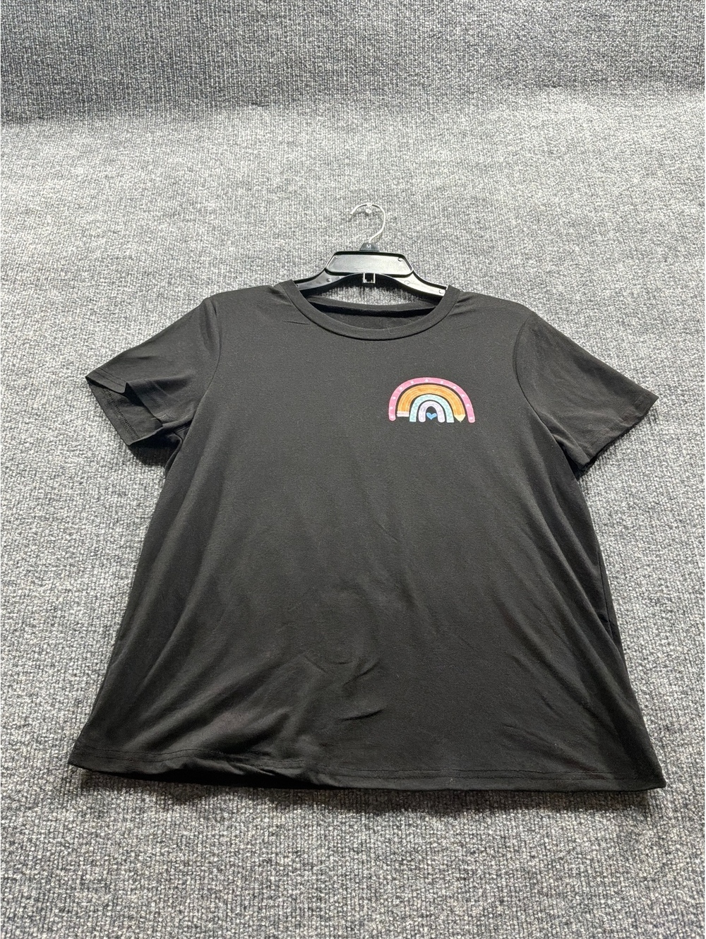 Black Women's  T-Shirt with Colorful 'Dear Tiny Human Behind Me' Graphic